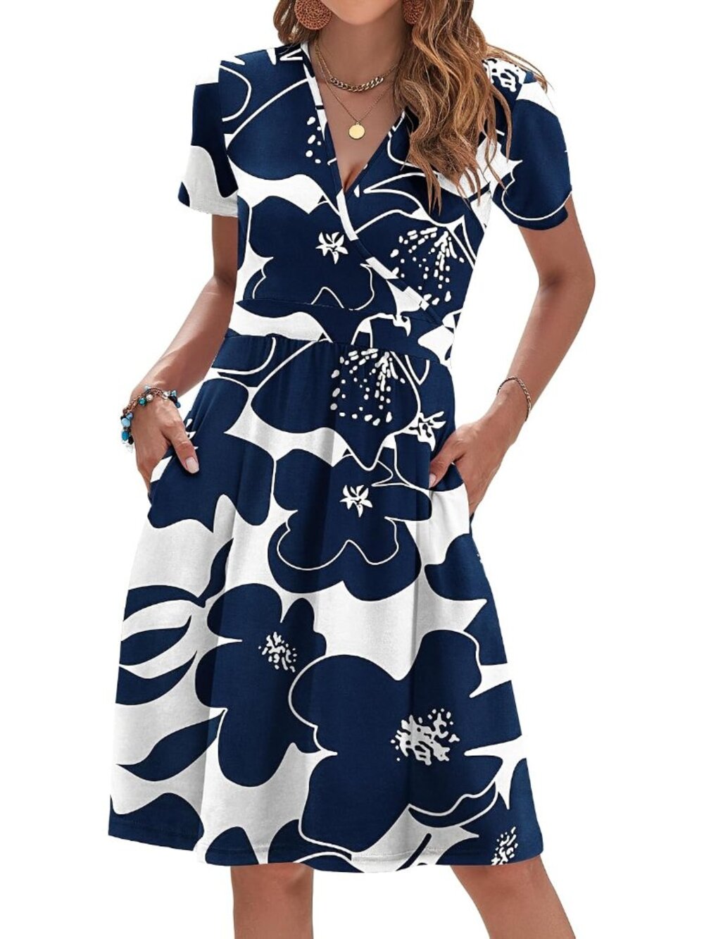 2026 Women's Summer V-Neck Faux Wrap Dress
